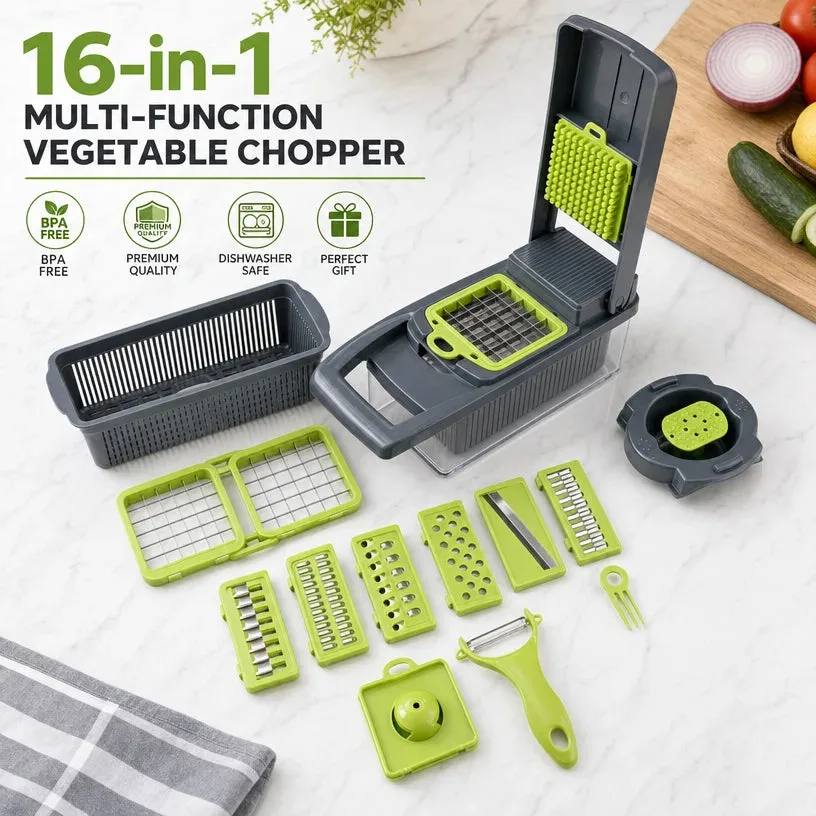 16-in-1 Multi-Blade Vegetable Chopper