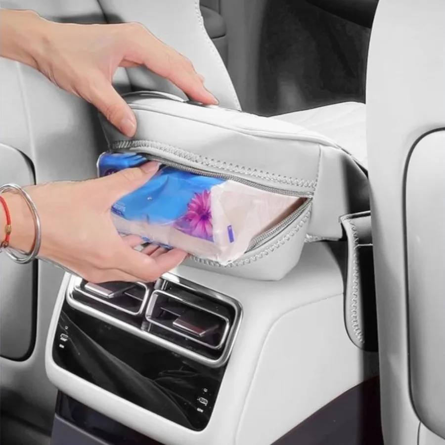 Memory Foam Car Armrest Cushion with Pocket