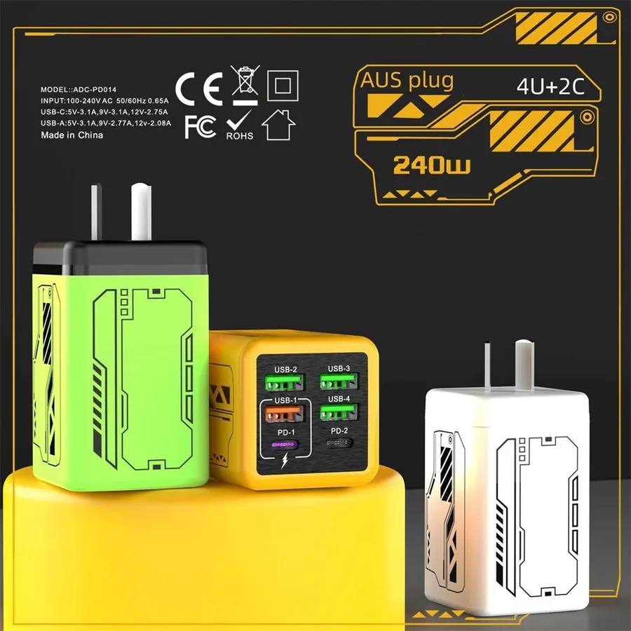 240W 6-Port USB-C Fast Charging Station
