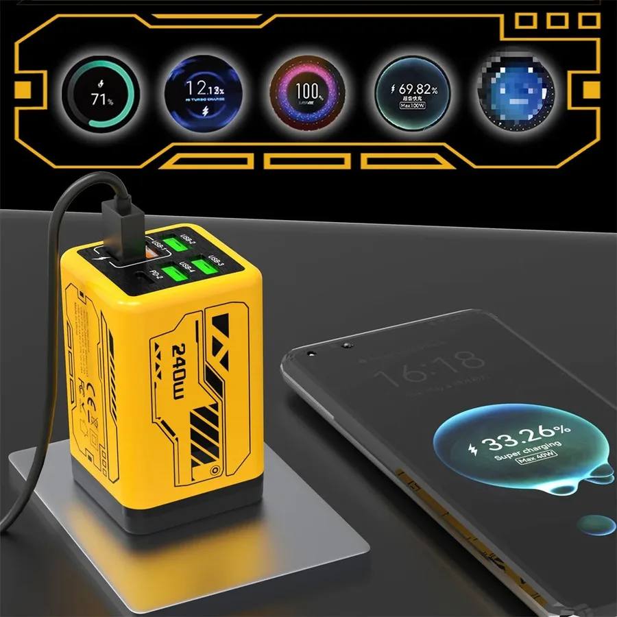 240W 6-Port USB-C Fast Charging Station