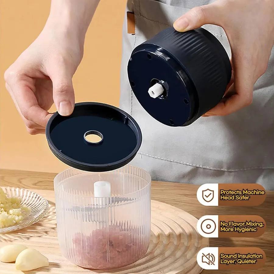 Electric Garlic Chopper & Veggie Masher 300ml