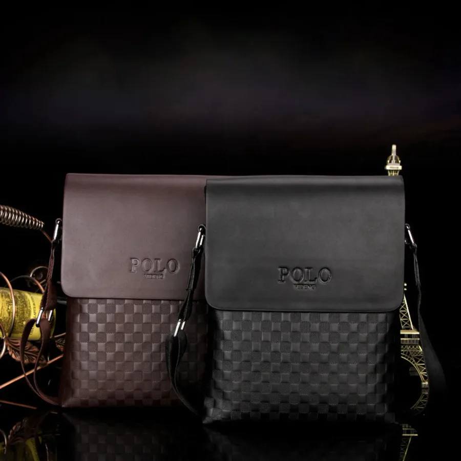 Men’s Checkered Crossbody Shoulder Bag