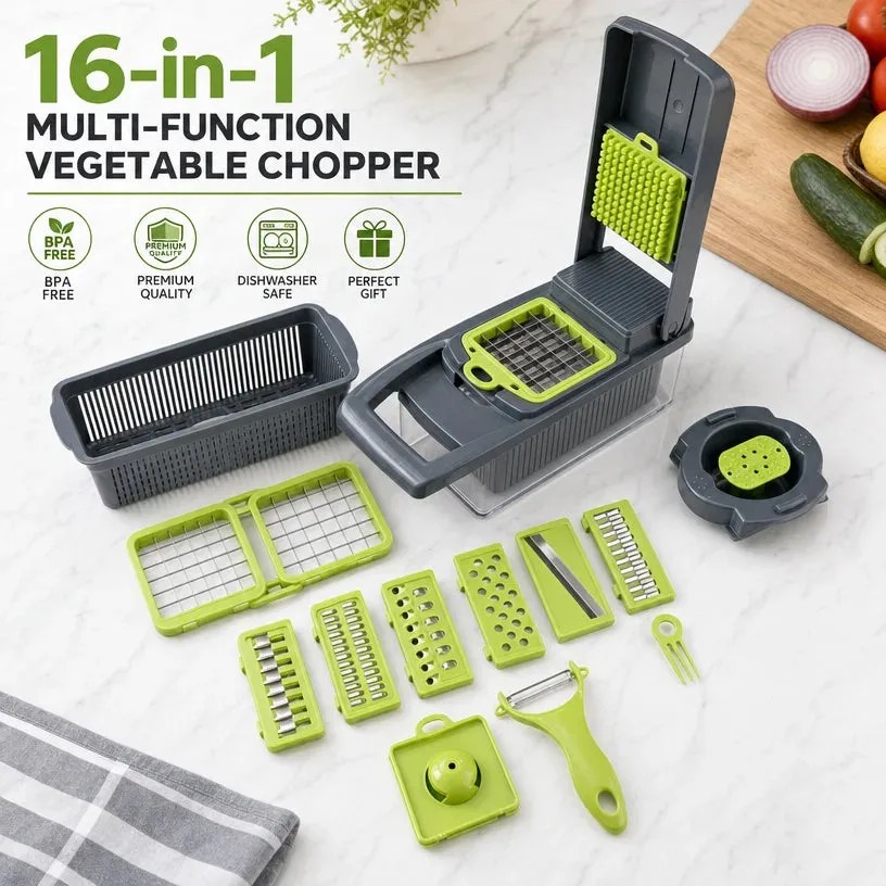 16-in-1 Multi-Blade Vegetable Chopper 16-in-1 Multi-Blade Vegetable Chopper