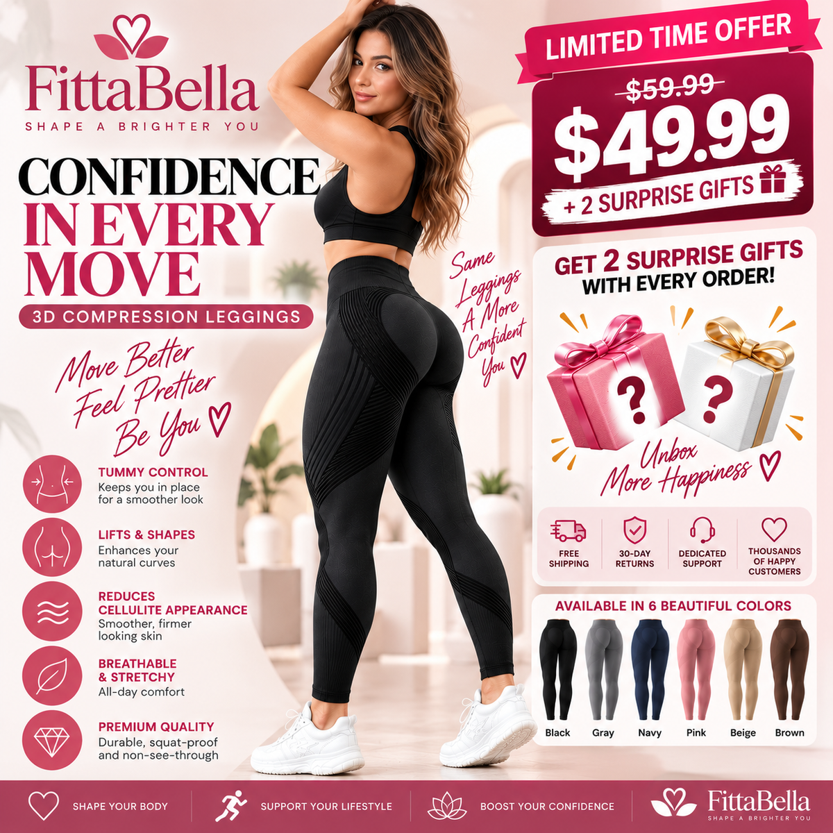 🔥 3D Sculpting Leggings + 2 Surprise Gifts | Limited-Time Offer